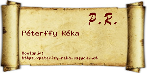 Péterffy Réka névjegykártya